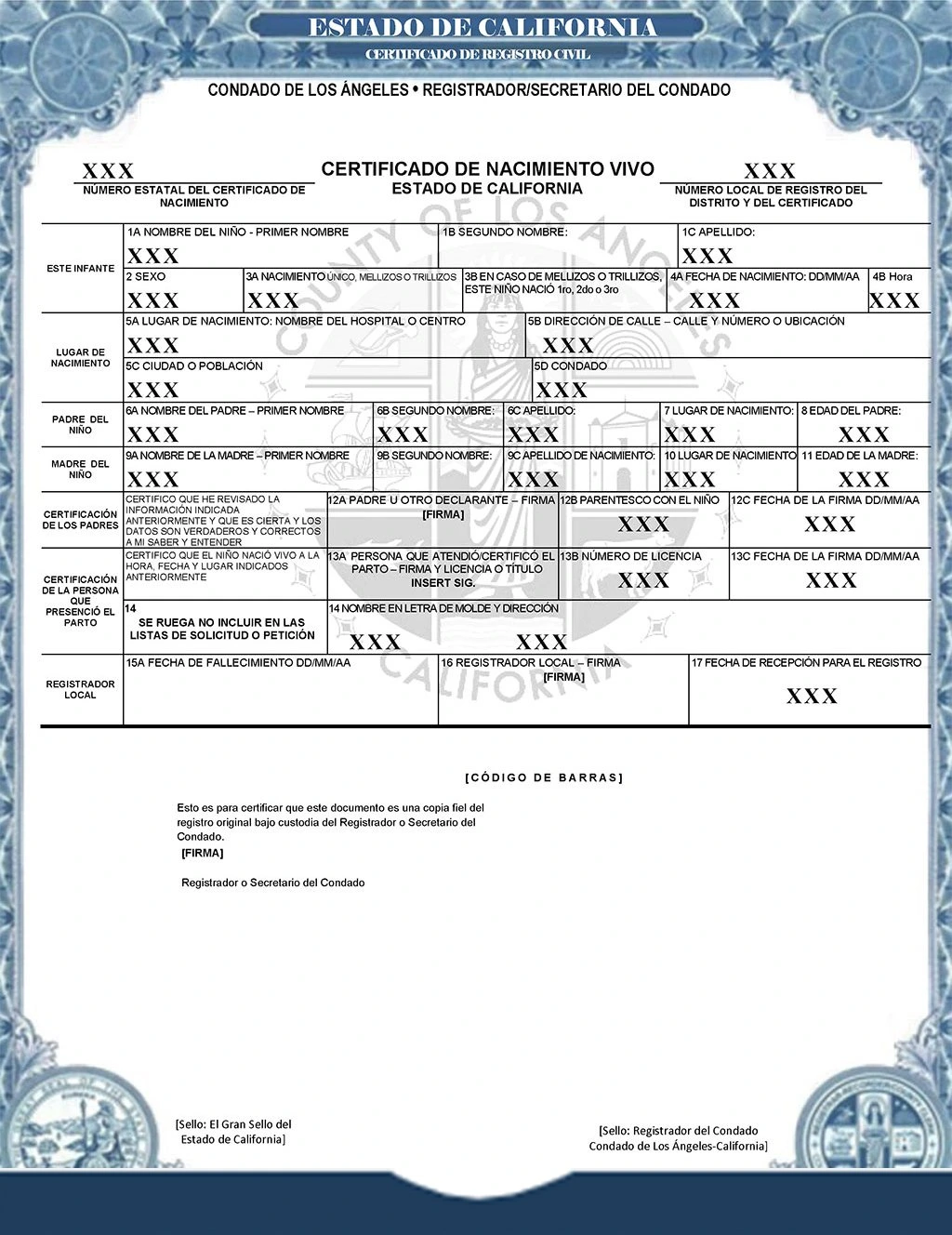 Certificat de Naissance